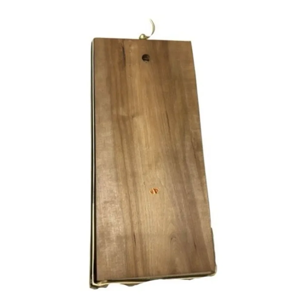 Genuine Hand Rubbed Cherry Wood Hanging Double Picture Frame *NOS-Read*
